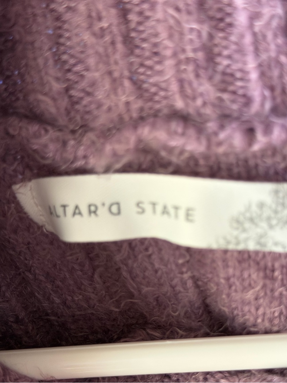 Altar'd State Cozy Fuzzy Ribbed Turtleneck Sweater Purple XS - Picture 2 of 7
